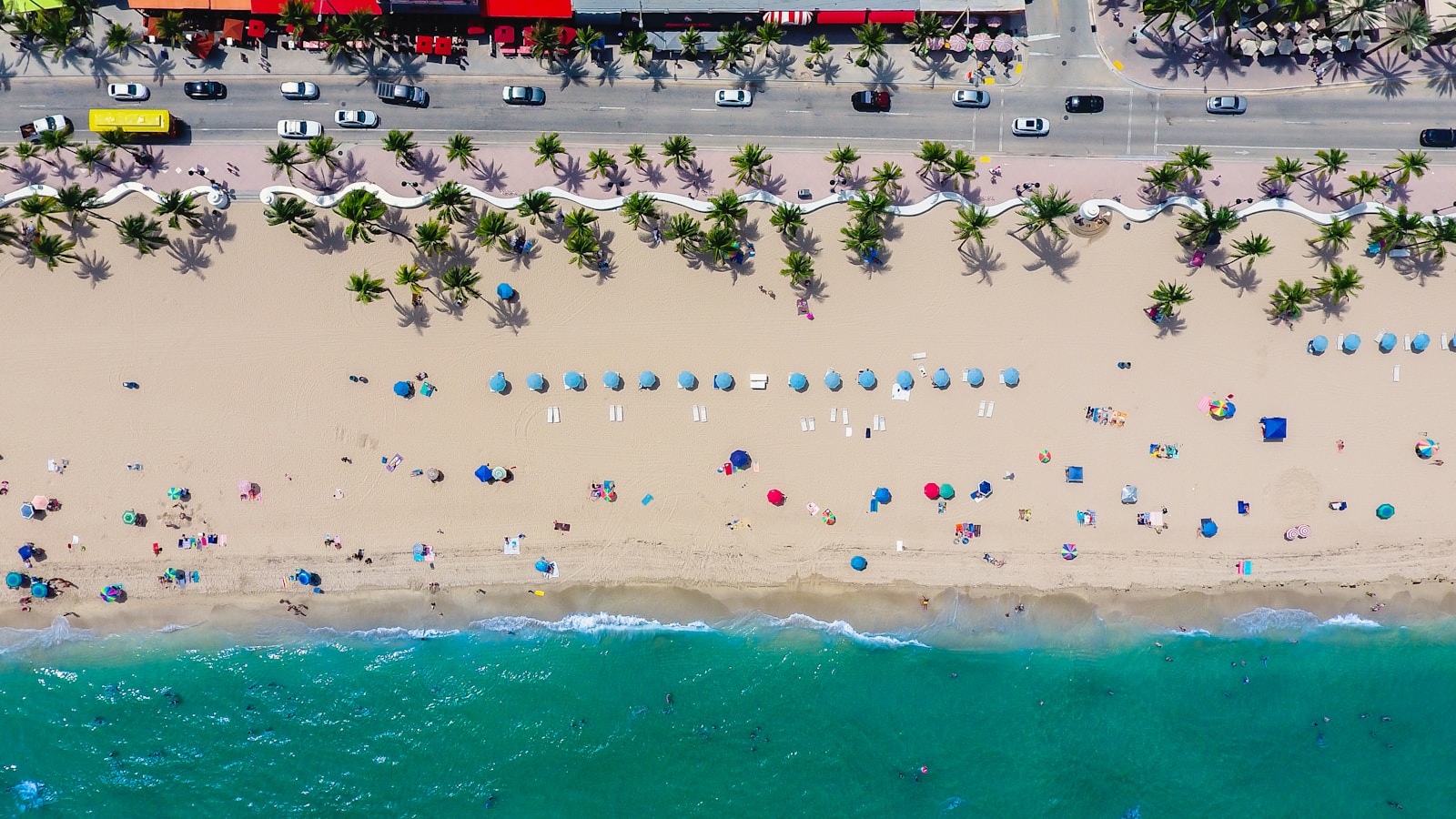 Photo by Lance Asper aerial photography of coastline with people